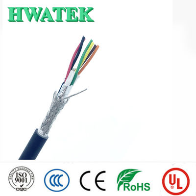 کابل انعطاف پذیر صنعتی UL20276 4Cx28AWG با عایق PP و روکش PVC، رشته های مسی قلع اندود شده برای کاربردهای 80 درجه سانتیگراد و 30 ولت